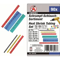 Kraftmann 88150 Schrumpfschlauch Sortiment farbig 90tlg 1,5 bis 10mm