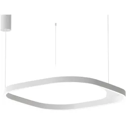 Gea Luce CRISEIDE S/1G Q Quadratische LED-Pendelleuchte 80W 5300lm 3000K Dimmbar Satinweißes Aluminium - Gealuce