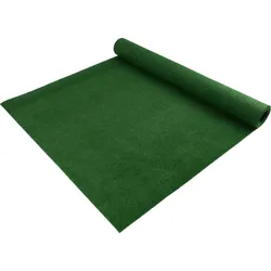 Rasenteppich GARDEN B1 | Dunkelgrün | 4,00m x 1,00m | Meterware Indoor-Bodenbelag ohne Noppen | schwer entflammbar