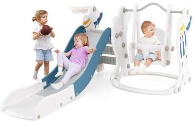 4-in-1 Toddler Slide and Swing Set Indoor Playground
