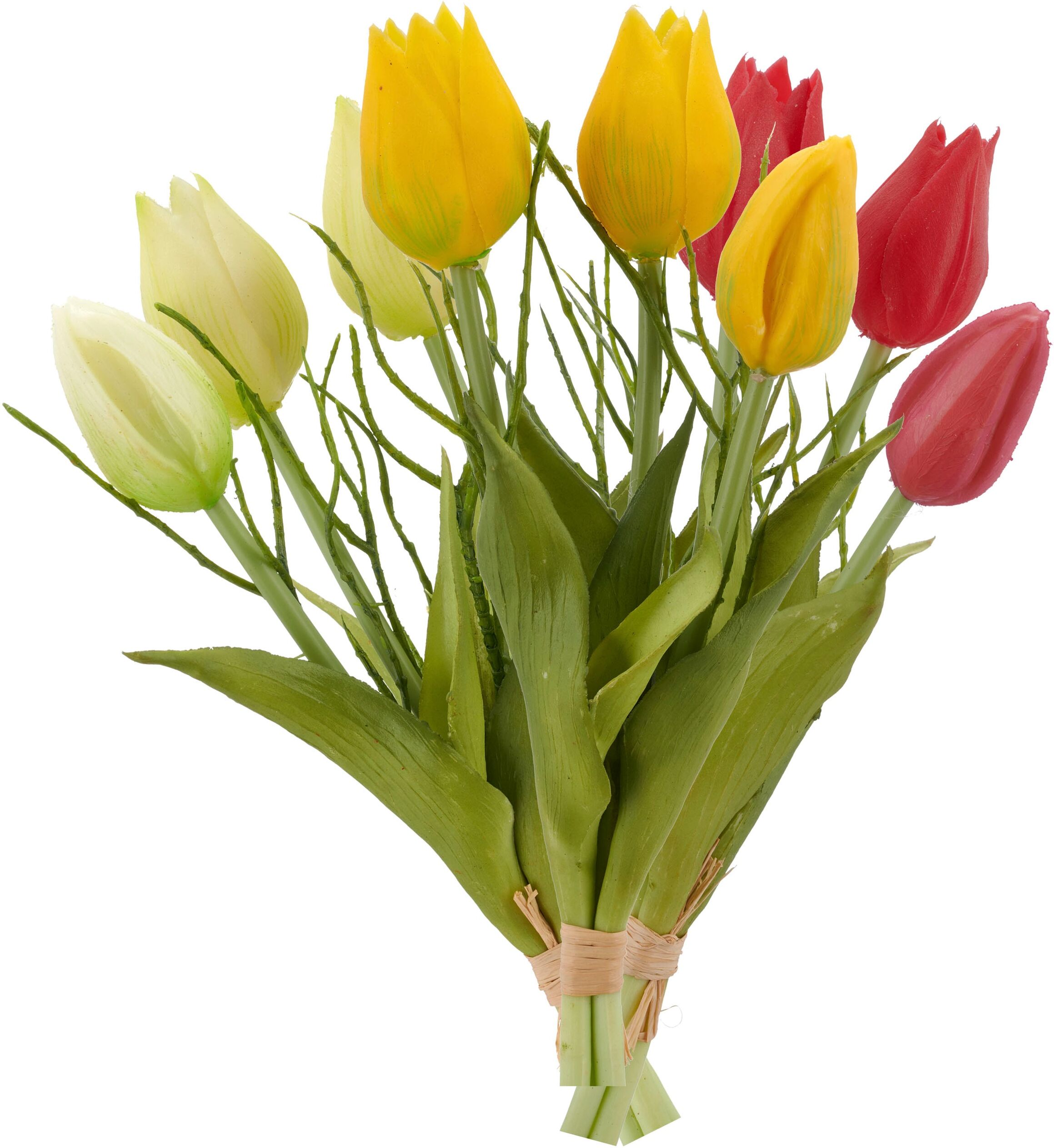 Kunsttulpe CREATIV GREEN "Tulpenbund", bunt, H:25cm, Kunststoff, Kunstpflanzen, Kunsttulpe, mit Zweigen