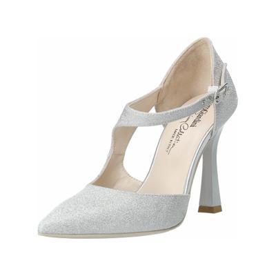 Pumps NERO GIARDINI "Nero Giardini Pumps Textil", Damen, Gr. 37, Leder, silber, Textil, Schuhe Pumps