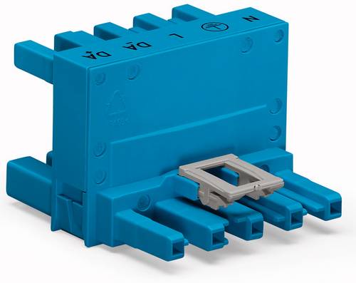 WAGO Netz-H-Verteiler Netz-Stecker - Netz-Buchse, Netz-Buchse Gesamtpolzahl: 5 Blau 25St.