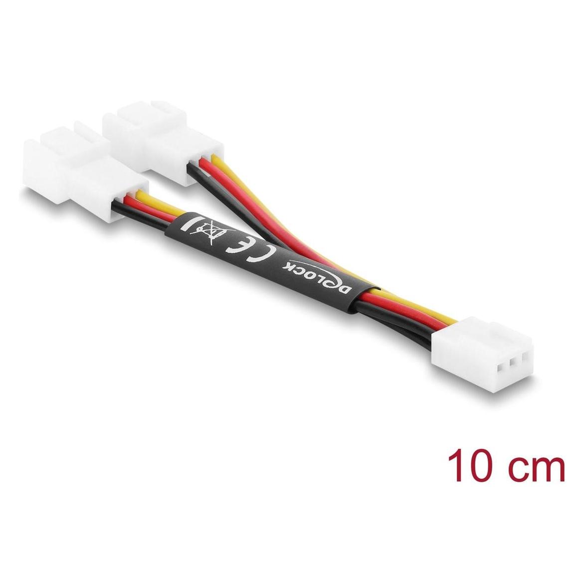 Delock Y-Lüfterkabel 1 x 3-Pin-Buchse auf 2 x 3-Pin-Stecker 1 (10 cm) (91429)