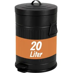 Relaxdays Retro Mülleimer 20 Liter Schwarz
