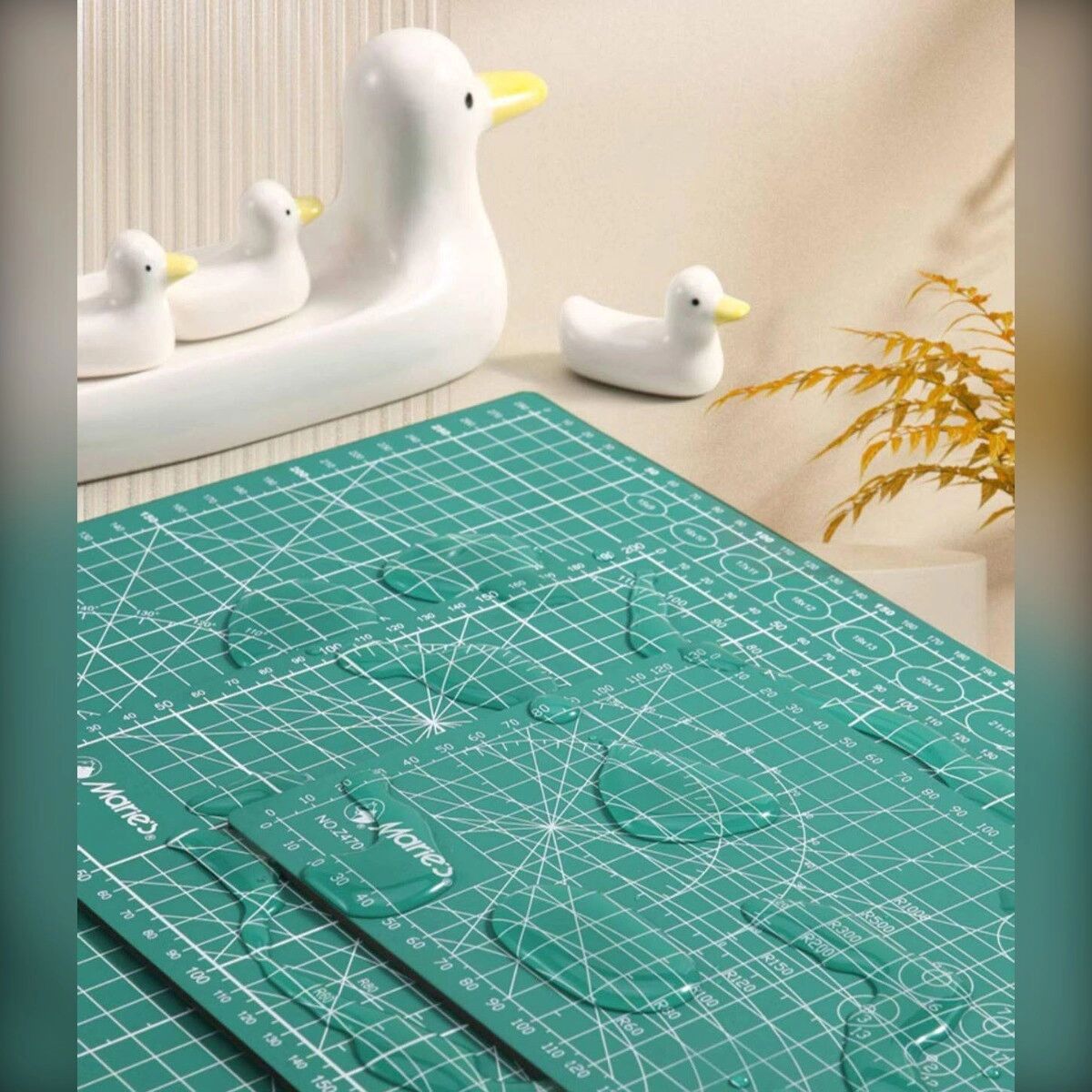 INF A2 selbstheilende PVC-Schneidematte – beidseitig 60cm x 45cm, kratzfest, wiederverwendbar für Basteln und Schreibtisch