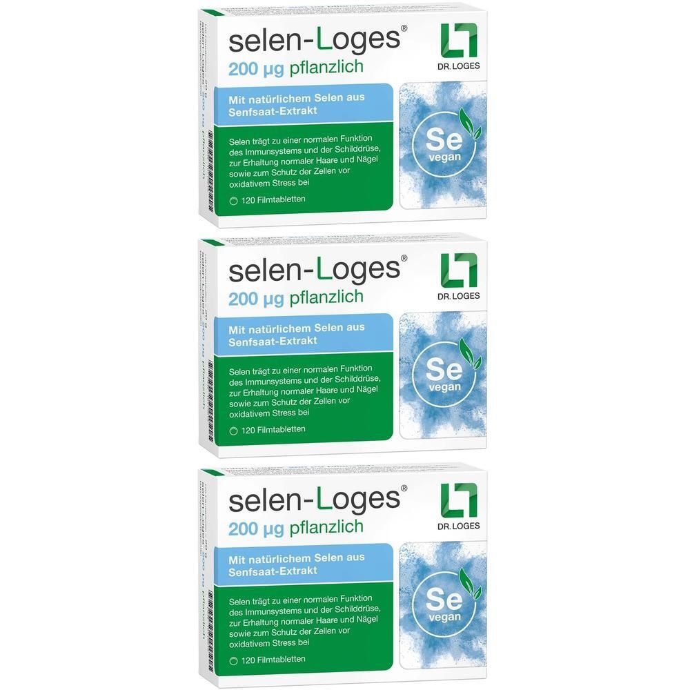 Selen-Loges 200 µg pflanzlich Filmtabletten x3 3x120 St