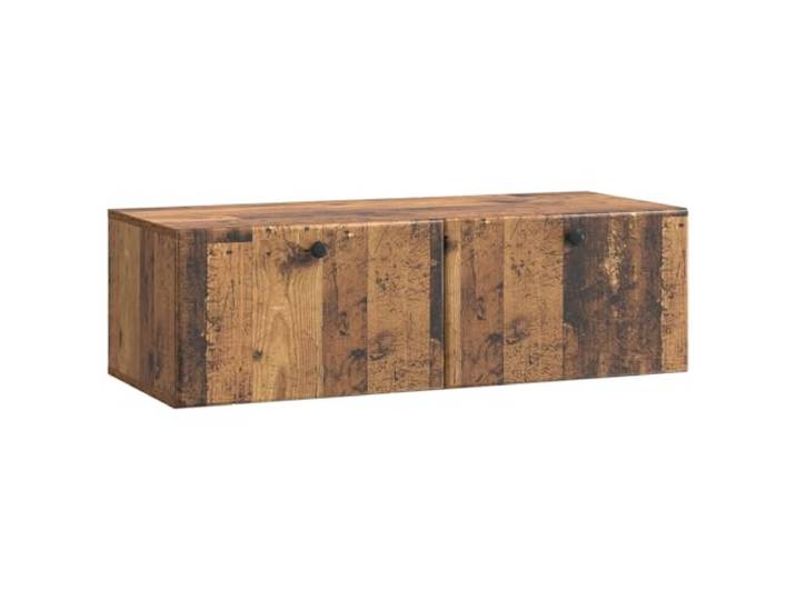 Favemtsl Wandmontierter TV-Schrank 98x41x30 cm Altholz Holzwerkstoff Platzsparendes Hängeboard für Wohnzimmer und Schlafzimmer mit Pendeltüren für geordnete Aufbewahrung von Mediengeräten.