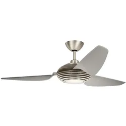 Elstead Lighting Voya leiser Deckenventilator mit LED Licht Ø152cm DC-Motor + Fernbedienung, Ventilator, Silber