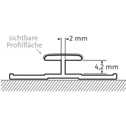 HSK Verbindungsprofil ca. 33 × 7 x 2550 mm, schwarz-matt 930003-sm