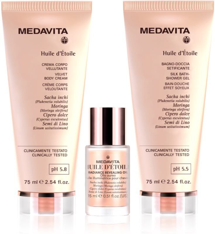 Medavita Huile d'Étolle Moisturizing Hair and Body Travel Set Gift Set for body and hair for women