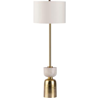 KAYOOM Stehlampe "Ceres", weiß, 1, Ø 30,5cm H: 127cm, 1 Stk., Leuchten, Stehlampe, Sockel in Material-Mix aus Marmor und Eisen, Stoffschirm, Stehlampe