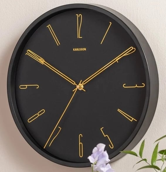 Karlsson Wandklok Belle Analoog Zwart Metaal Ø 35 cm