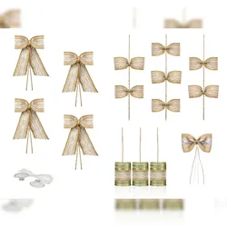 PartyDeco Autoschleifen Hochzeit 16-teilig Jute Schleifen Set Autoschmuck Autogirlande Hochzeitsschleifen Auto Hochzeit Hochzeitsauto Hochzeitsdeko Natur Braun