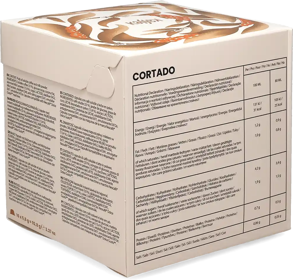KaffeK   Cortado - 16 Capsules de café pour Dolce Gusto - Cortado - Compatible Dolce Gusto