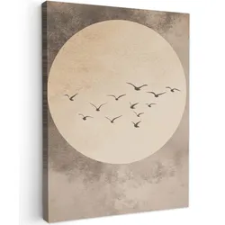 LEINWANDBILD Vogel - Beige - Japanisch Room Decor 30x40 cm
