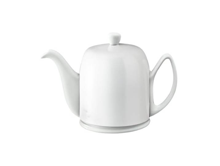 Guy Degrenne Salam Monochrome Théière 6 Tasses Corps Blanc Cloche Blanche Théière 6 tasses (100 cl) en porcelaine blanche\, cloche blanche en acier doublée de feutrine\, résiste aux chocs et aux taches