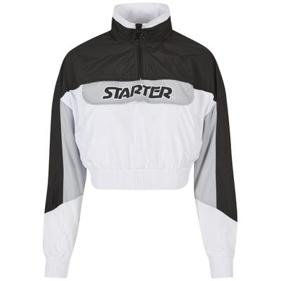 Langmantel STARTER BLACK LABEL "Starter Black Label Damen", Damen, Gr. M, schwarz-weiß (schwarz, weiß), 100% Polyester, Mäntel