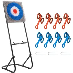 VEVOR Axtwurfspiel Set, Zielscheibe aus Kunststoffborsten mit 8 Wurfäxten & faltbarem Stahlrahmen, leicht zu verstauen, Spiel für Outdoor / Indoor Hinterhof Hof- und Karnevalsspiele 48 x 140 x 69 cm