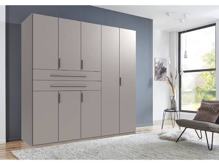 Drehtürenschrank Digit Typ B 225cm Grau/Beige/Saharagrau ohne Spiegeltür/-en