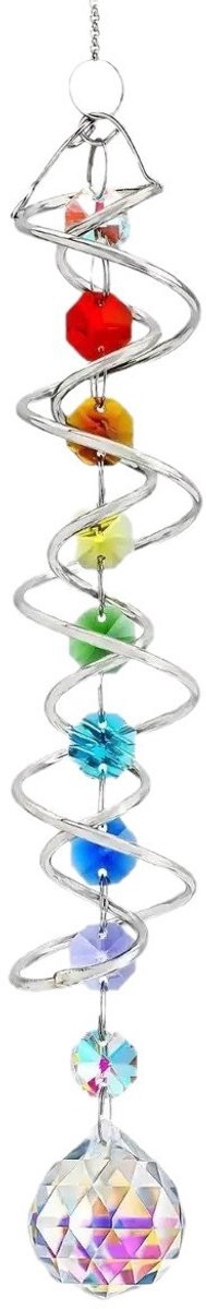 Kristallen lichtvanger met zeven chakra-kralen voor interieurdecoratie - 45,7 cm