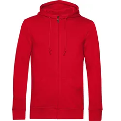 B&C Herren Bio Kapuzen Sweatjacke Inspire WU35B red M