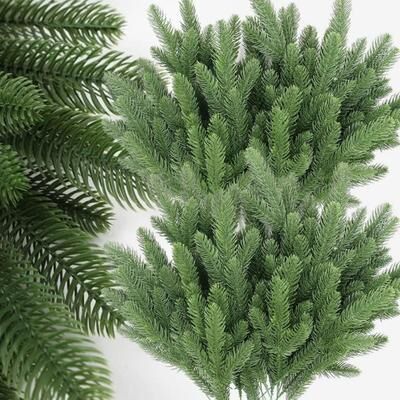 Uplift Treasures Artificial Pine Needle Branches Christmas Decor Set style B 6.69 In 10pcs