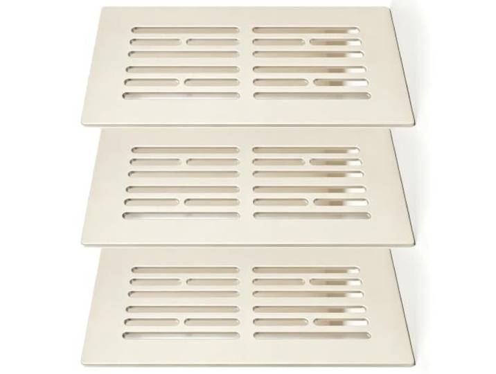 JINGSHIQIAOPL 3er Pack Duschnische Edelstahl mit Abflusslöchern Montage Ohne Bohren und Kleben, Wasser- und Rostfrei, Nischenregal für Dusche und Bad(Beige,30x40cm/12x16in)