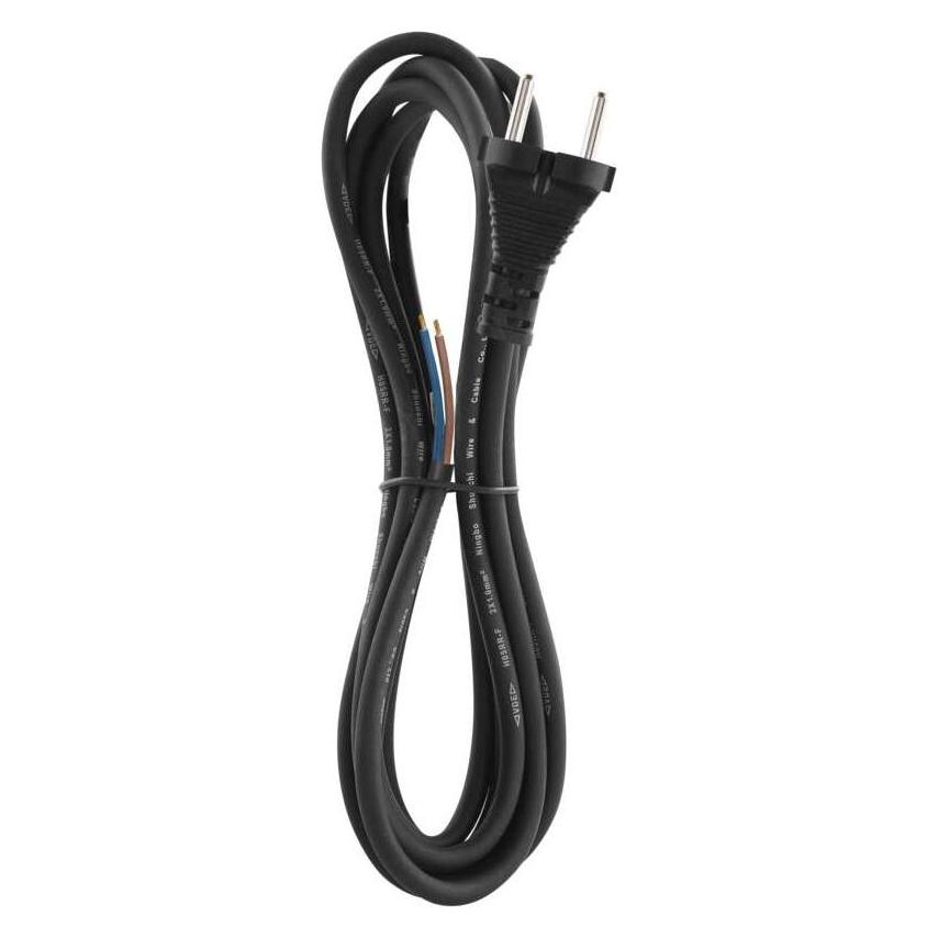 Emos Netzkabel Gummi 2x 1mm2, 3m, schwarz (3 m) (S03030)