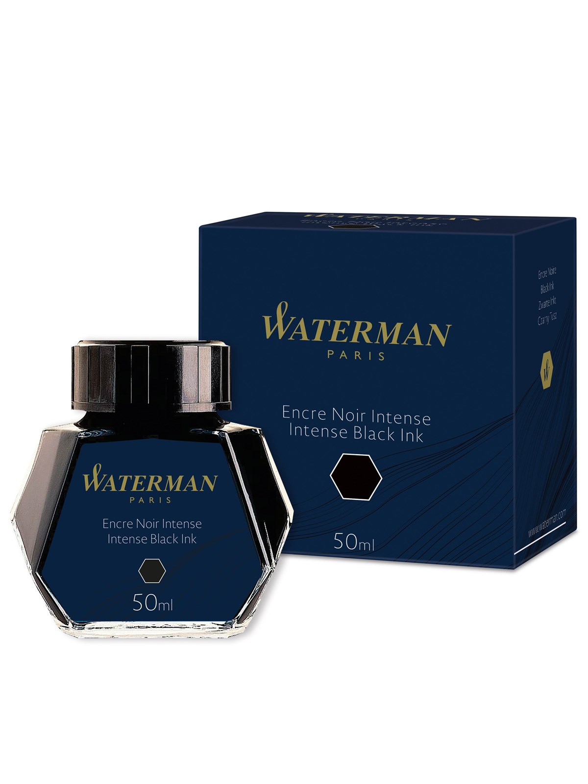 Waterman Füllertinte im Tintenfass | Intense Black | Tintenflacon mit 50 ml