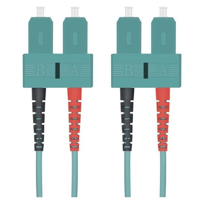 Helos LWL Patchkabel SC/SC Duplex 50/125µm OM3 aqua 0,5m (0.50 m) (255266)