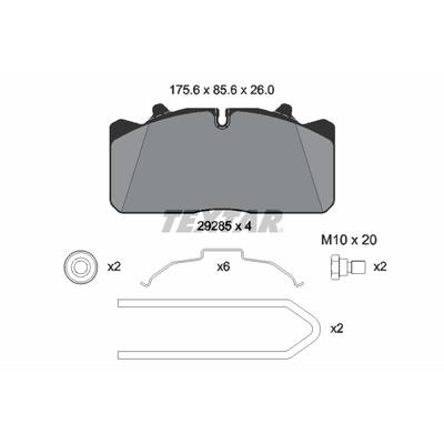TEXTAR Bremsbelagsatz, Scheibenbremse Lightweight Technology 2928501 für RENAULT TRUCKS
