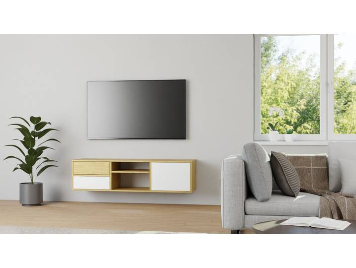 Enfilade suspendue sur mesure Chêne Naturel huilé