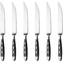 GRÄWE Steakmesser 6 Stück, geschmiedet, schwarz, Serie Nürnberg