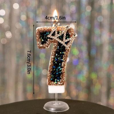 Uplifted Goods Black Diamond Crown Digital Birthday Candle 7