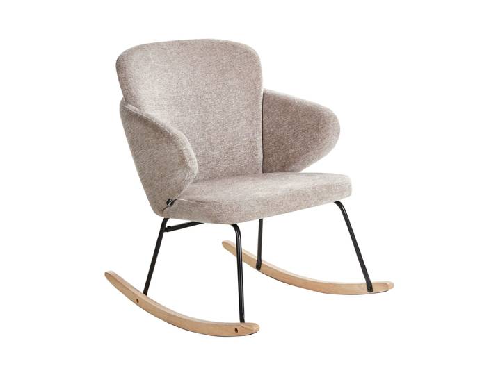 Fauteuil à bascule tissu taupe