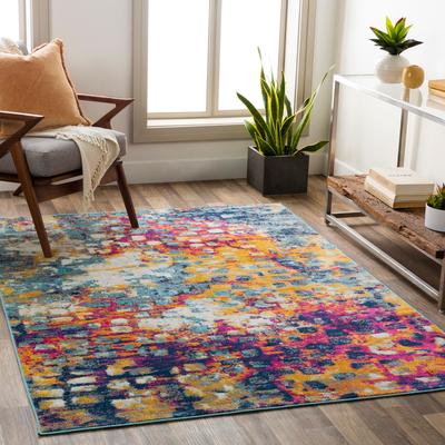 Teppich LIVABLISS "MOORE", bunt (gelb), B:200cm H:10mm L:275cm, Polypropylen, Teppiche, Teppich