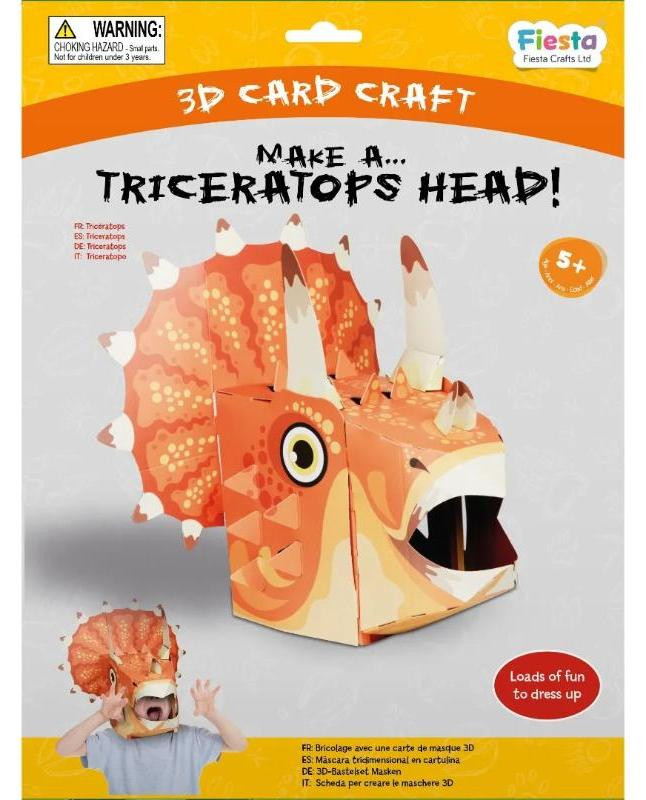 Fiesta Crafts 3D knutselmasker Triceratops van karton