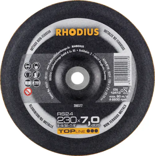 Rhodius 200377 Schruppscheibe Durchmesser 230mm Bohrungs-Ø 22.23mm NE-Metalle 1St.