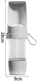 Friendly Fresh Finds Portable Pet Water Bottle & Food Storage Feeder For Dogs & Cats Travel Friendly, Outdoor Hydration & Feeding Solution gery