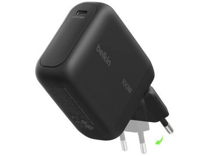 Belkin - Chargeur Ordinateur Portable 100w Gan Usb-C Repliable Noir