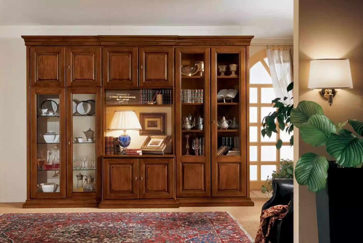 Italiaanse houten design woonwand voor in de woonkamer