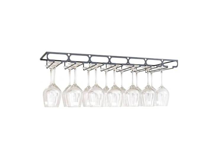 Failjierue Weinglasregal unter dem umgedrehten Regal des Schranks 1 Packung Metall-Organizer aus Edelstahl für Stielgläser für Bar, Küche, Zuhause und Veranstaltungen(Black,70x23x5cm)