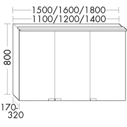 Burgbad Spiegelschrank rc40 800x1100x170 Eiche Natur, SPMX110RF4600 SPMX110RF4600