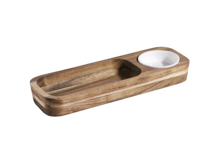 Etagère Contacto Bander braun Akazienholz/Porzellan B 10 cm