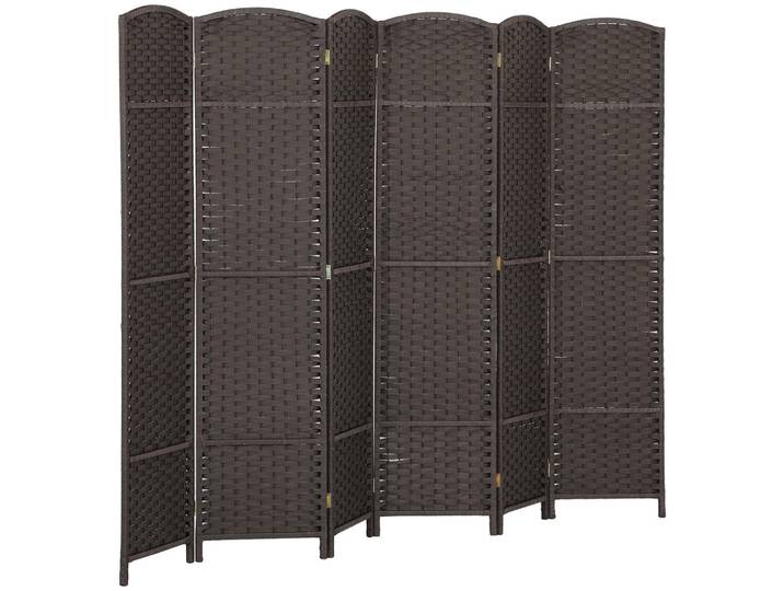 Homcom Paravent 6-teilig 240 x 170 cm Raumteiler Trennwand aus Kiefernholz Braun, Holz, 1.6x170x240 cm, Wohnzimmer, Paravents