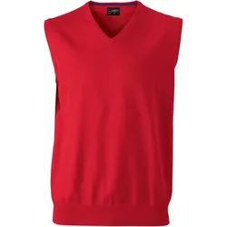James & Nicholson Herren V-Ausschnitt Pullunder Pullover JN657 red S