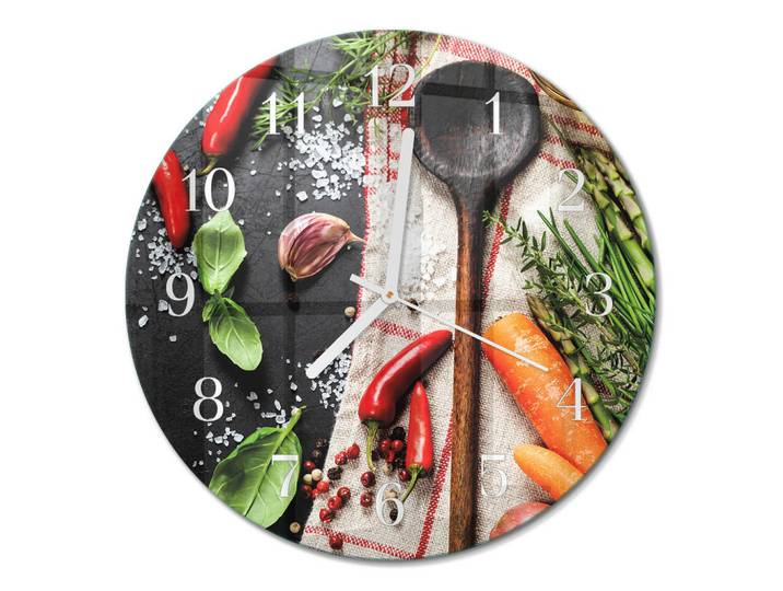 Tulup Wanduhr fi30 cm - Gewürze, Mehrfarbig, Glas, Rund, 30x30x0.4 cm, Dekoration, Uhren, Wanduhren