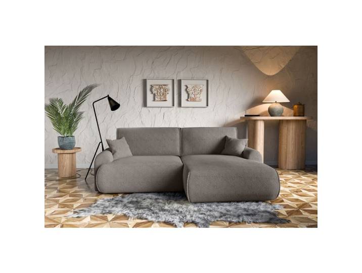 Canapé d'angle droit Noboo convertible – Design premium GRIS TENDANCE