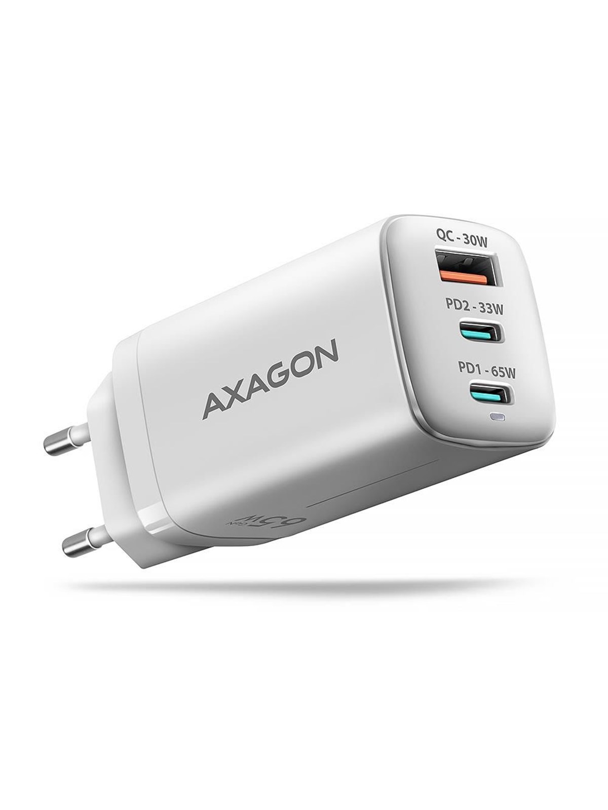 AXAGON Wandladegerät 65 W PD 3.0 & Quick Charge 4+ - 2 × USB-C + 1 × USB-A